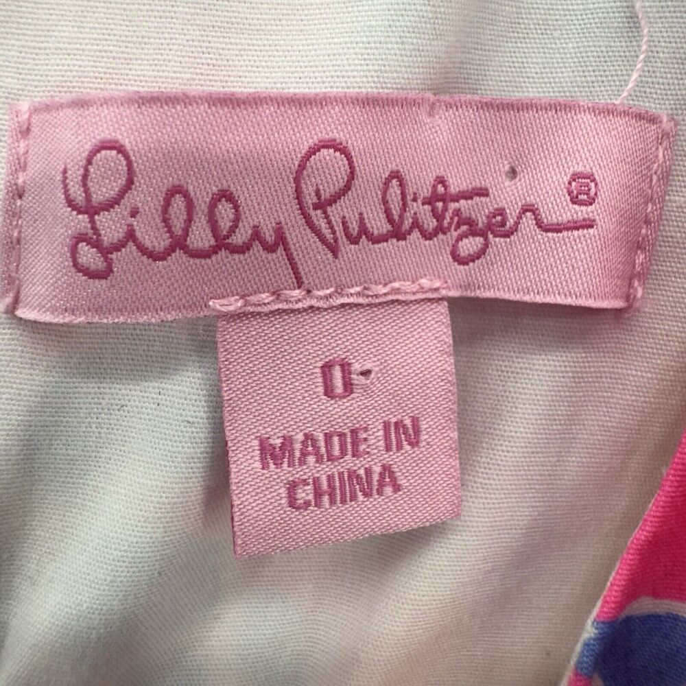 Lilly Pulitzer Dress Size 0 Light Pascha Pink Aquadesiac Fiesta Stretch Tropical - Picture 8 of 13